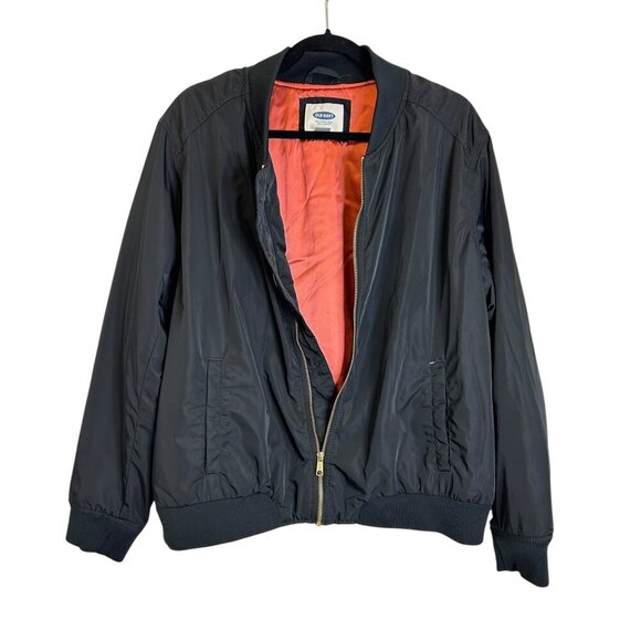 Old Navy Black Bomber Jacket • Women’s XXL Plus • Cropped Lined Rockabilly Biker - Picture 1 of 4